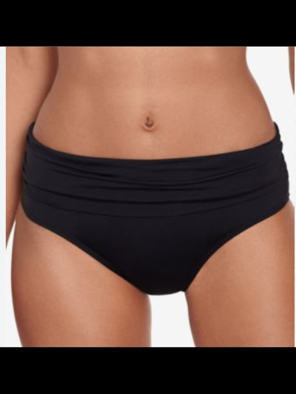 Lauren Ralph Lauren Black Fold-Over Bikini Brief